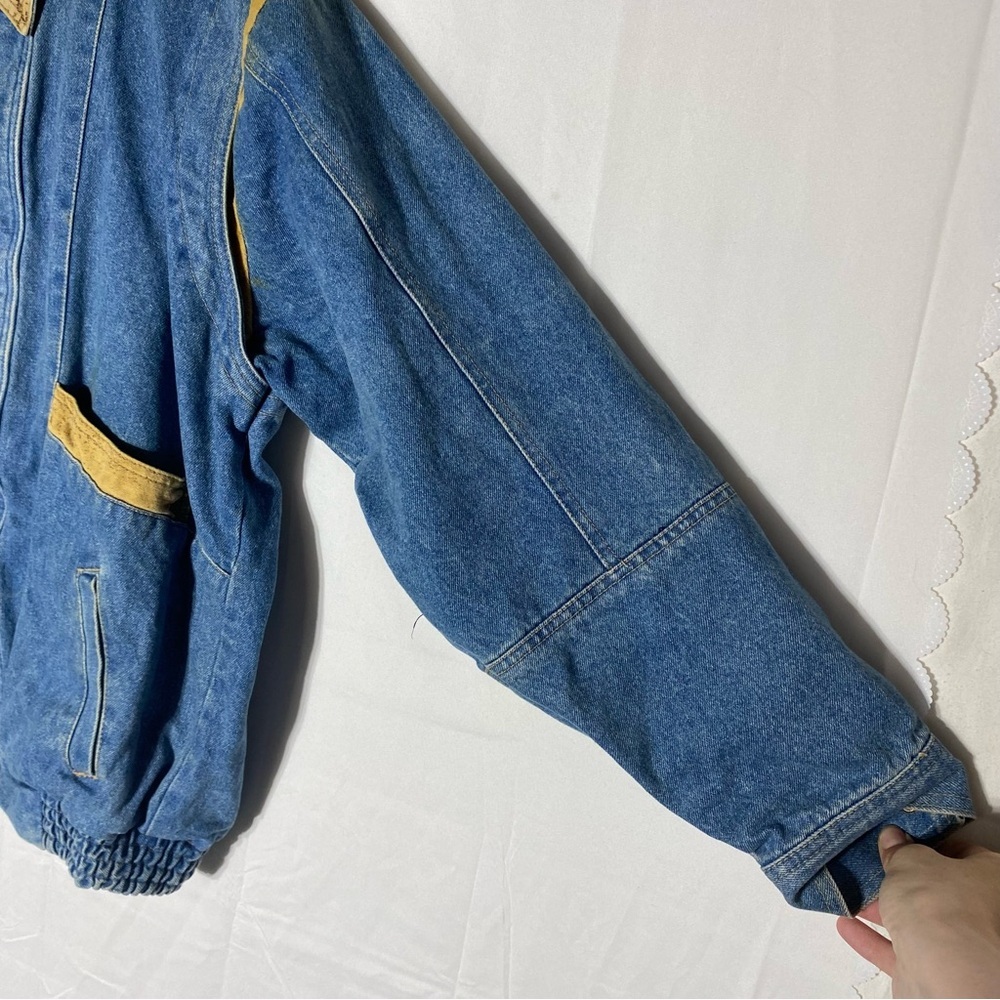 Vintage 80s Blue Jean Oversized Denim Jacket M Dadcore Streetwear Festival Retro - Picture 13 of 15